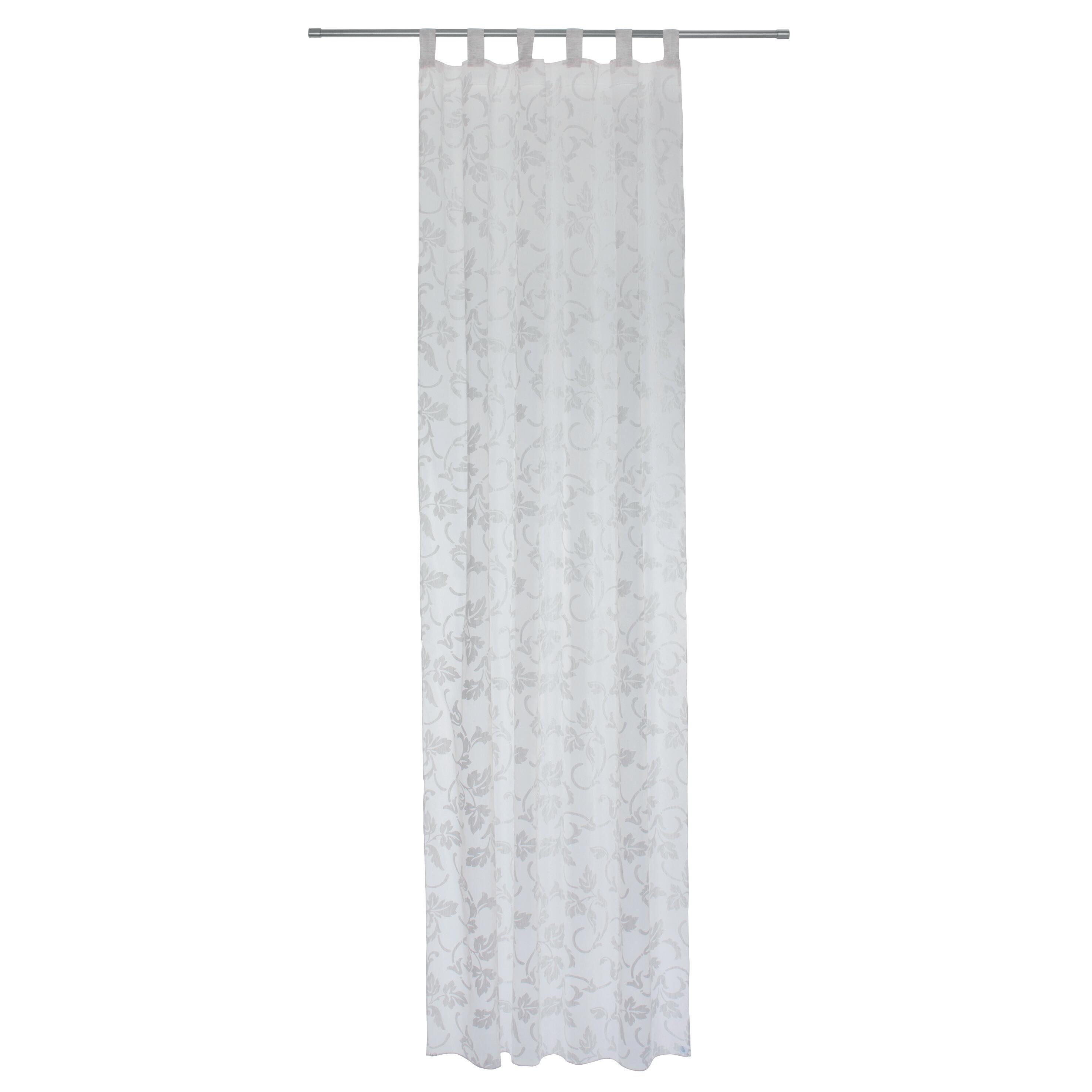 Tenda Perla bianco, fettuccia e passanti nascosti 140x300 cm - 2
