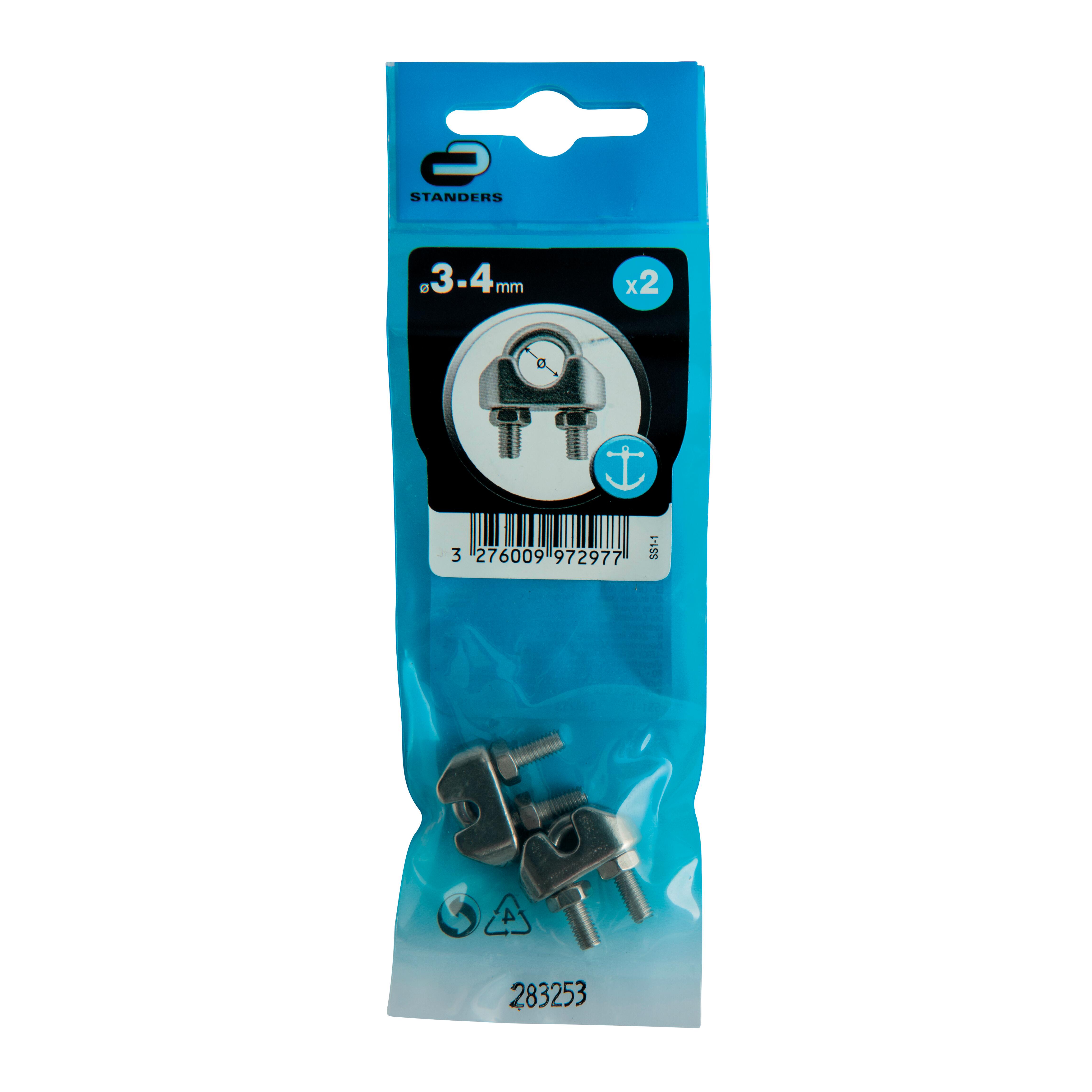 Morsetto serracavo STANDERS 3470300 in inox zincato per cavo Ø 3-4 mm, 2 pezzi - 4