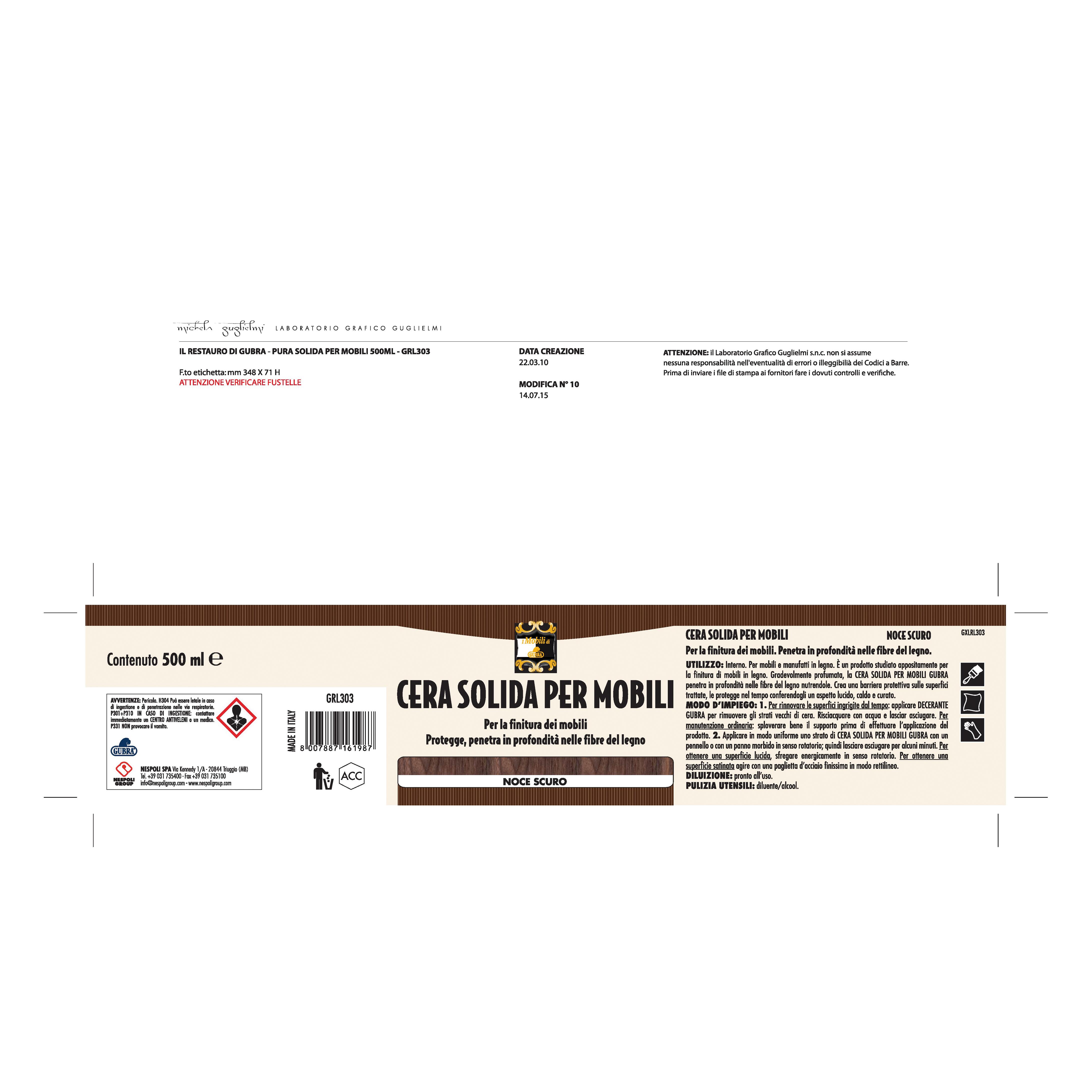 Cera decorativa per legno da interno GUBRA noce scuro - 2