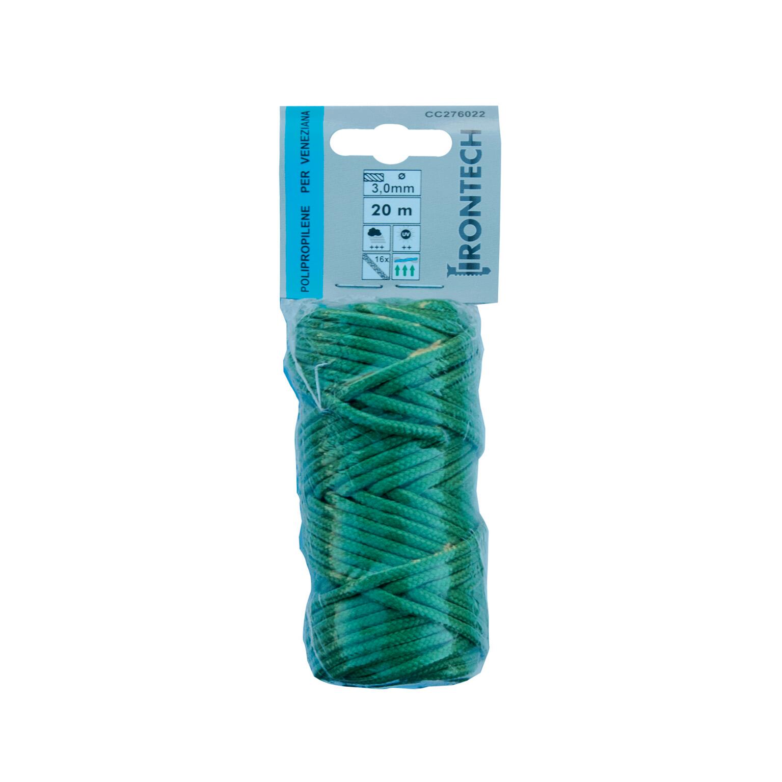 Corda in polipropilene STANDERS L 20 m x Ø 3 mm verde carico max 16 Kg - 3