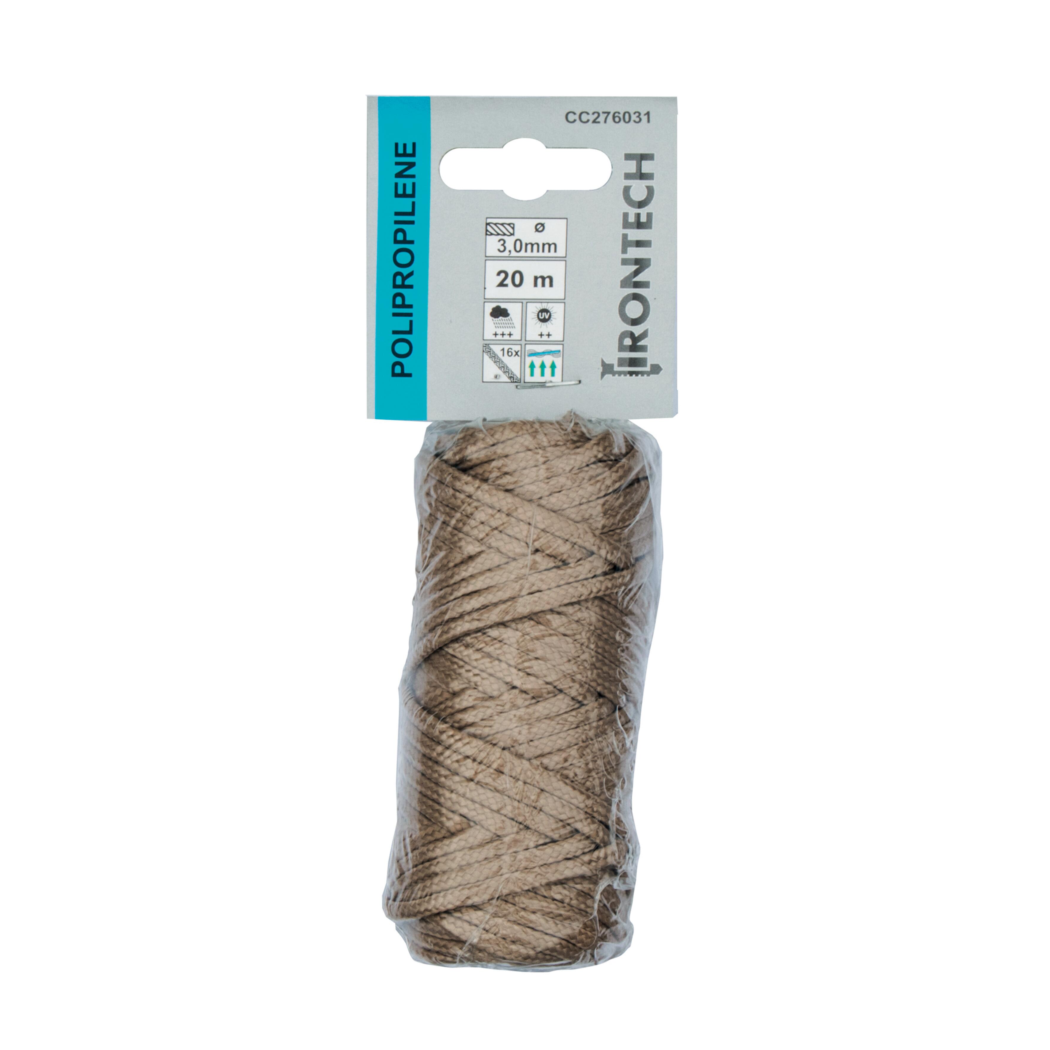 Corda in polipropilene STANDERS L 20 m x Ø 3 mm beige carico max 16 Kg - 3