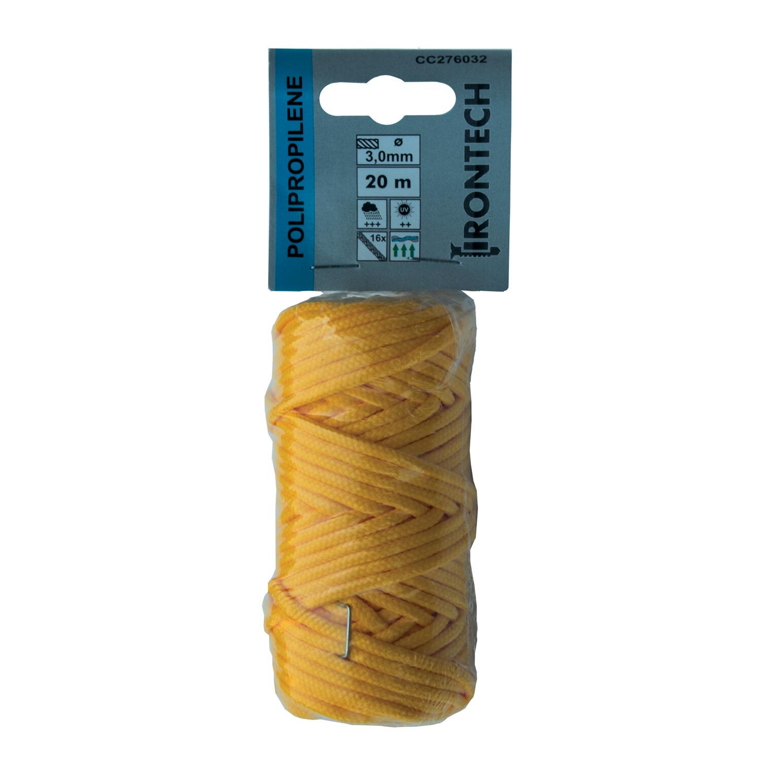 Corda in polipropilene L 20 m x ø 3 mm giallo carico max 16 Kg - 3