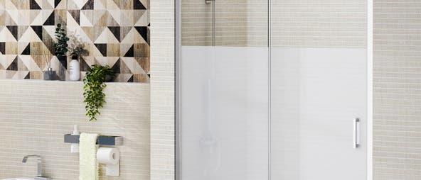 Mampara de ducha esquinera Chloe (L x An x Al: 80 x 120 x 195 cm