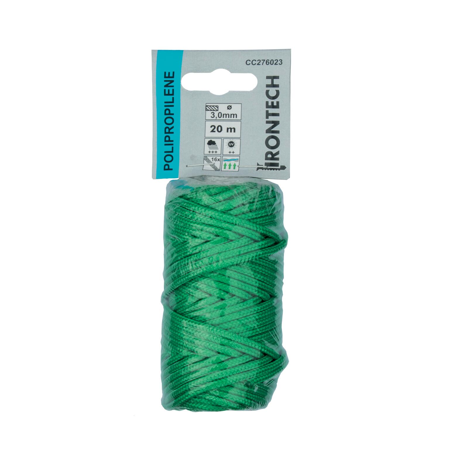 Corda in polipropilene STANDERS L 20 m x Ø 3 mm verde carico max 16 Kg - 3