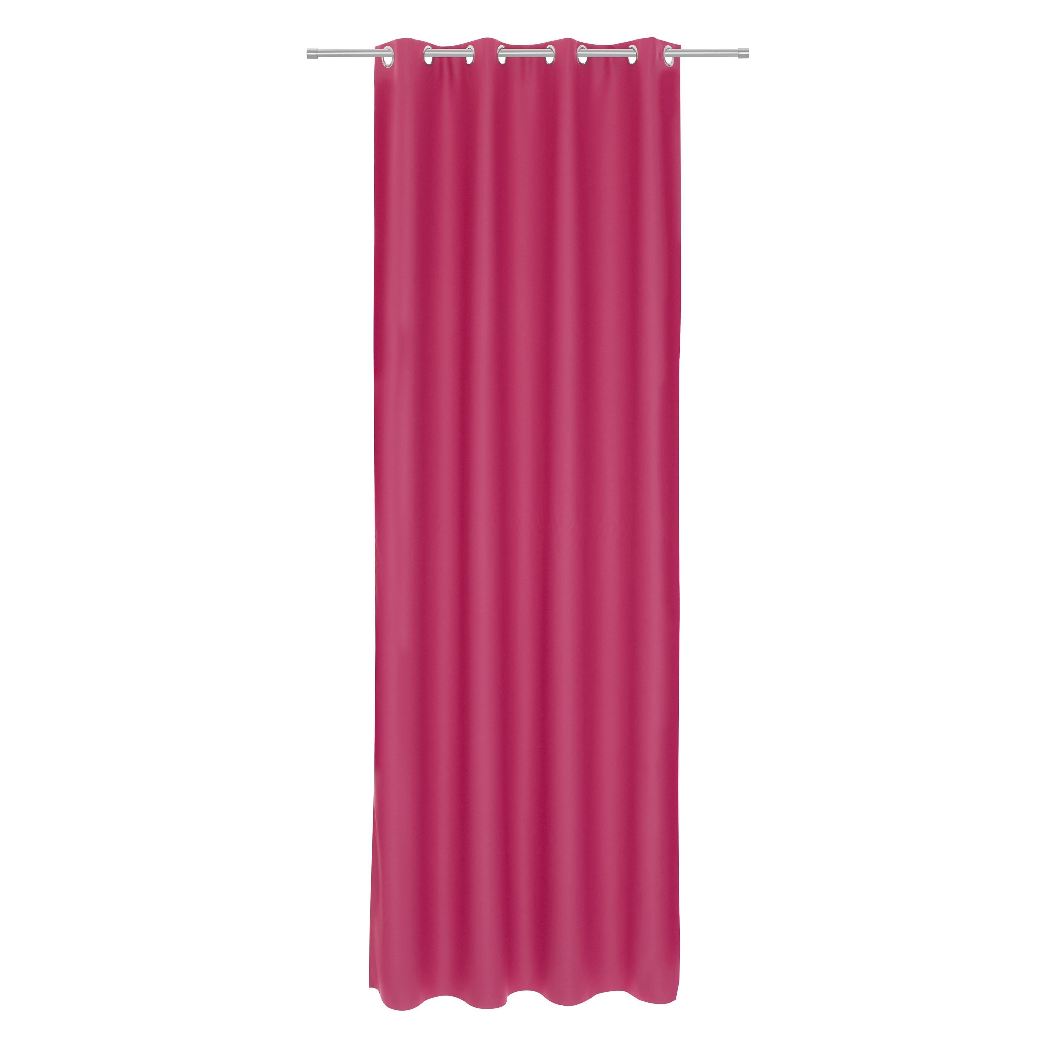 Tenda INSPIRE tinta unita rosa oscurante con filo nero, occhiello 140x280 cm - 4