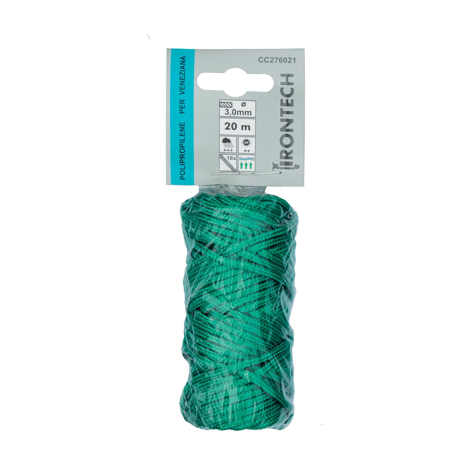 Corda in polipropilene STANDERS L 20 m x Ø 3 mm verde carico max 16 Kg - 3