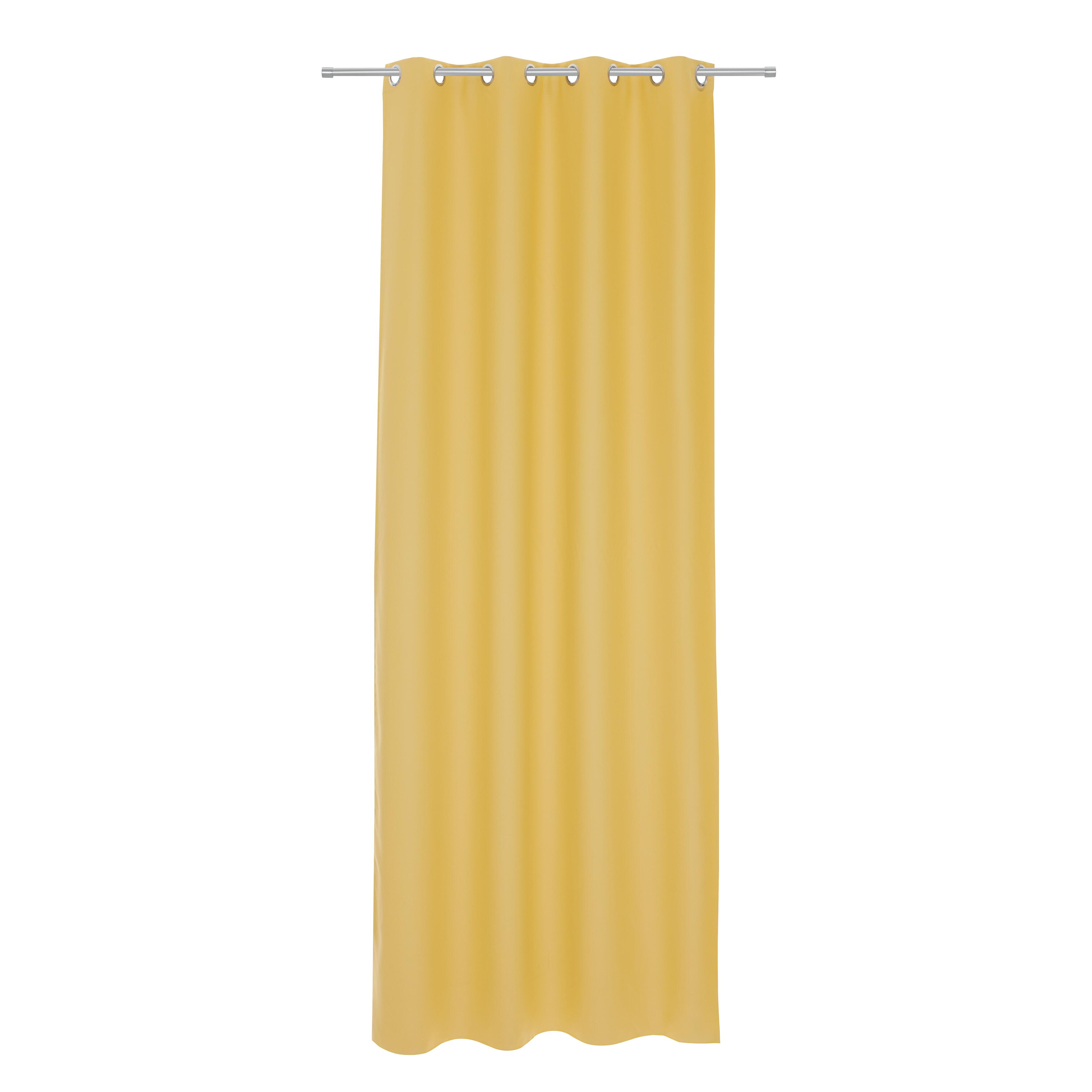 Tenda INSPIRE tinta unita giallo, occhiello 140x280 cm - 4