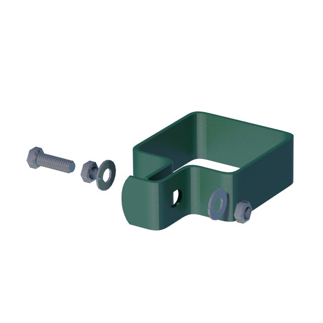 Collare di fissaggio per rete metallica in acciaio verde FERRO BULLONI Semplice quadrato L 5 x L 5 x H 3.5 cm