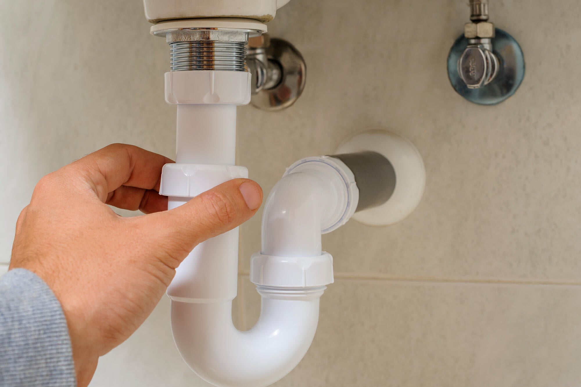 Tubo de drenaje con sifon flexible para lavabo estándar - tubería  extensible para desagüe lavabo - rosca de