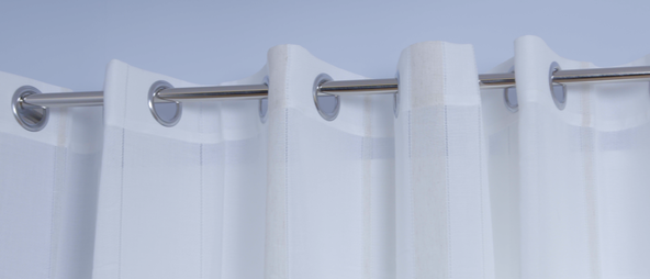 Barra de cortina de ducha sin perforación + esquina curva telescópica  cortina colgante de baño gruesa