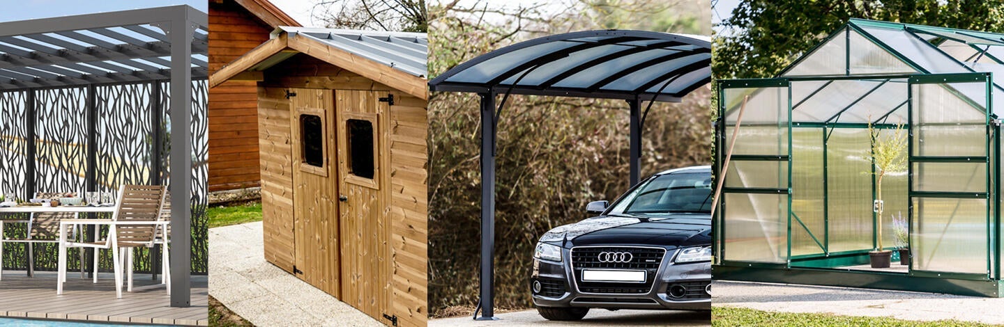 Carport Habrita Foresta CAR3050ALTP - Parcheggio Coperto Per Auto E Giardino - Foto 8