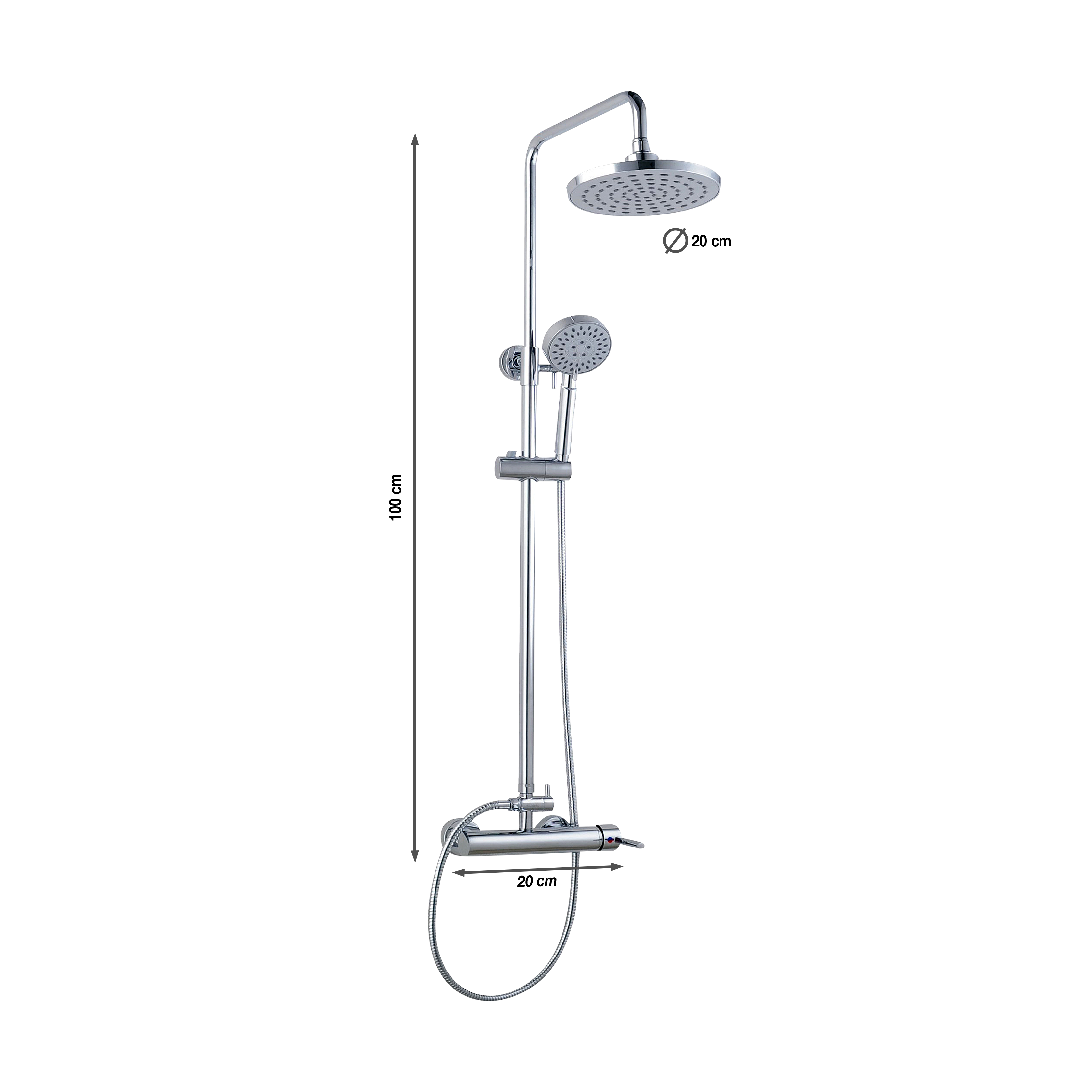 Conjunto de duche NEREA COM TORNEIRA CROMADO - 6