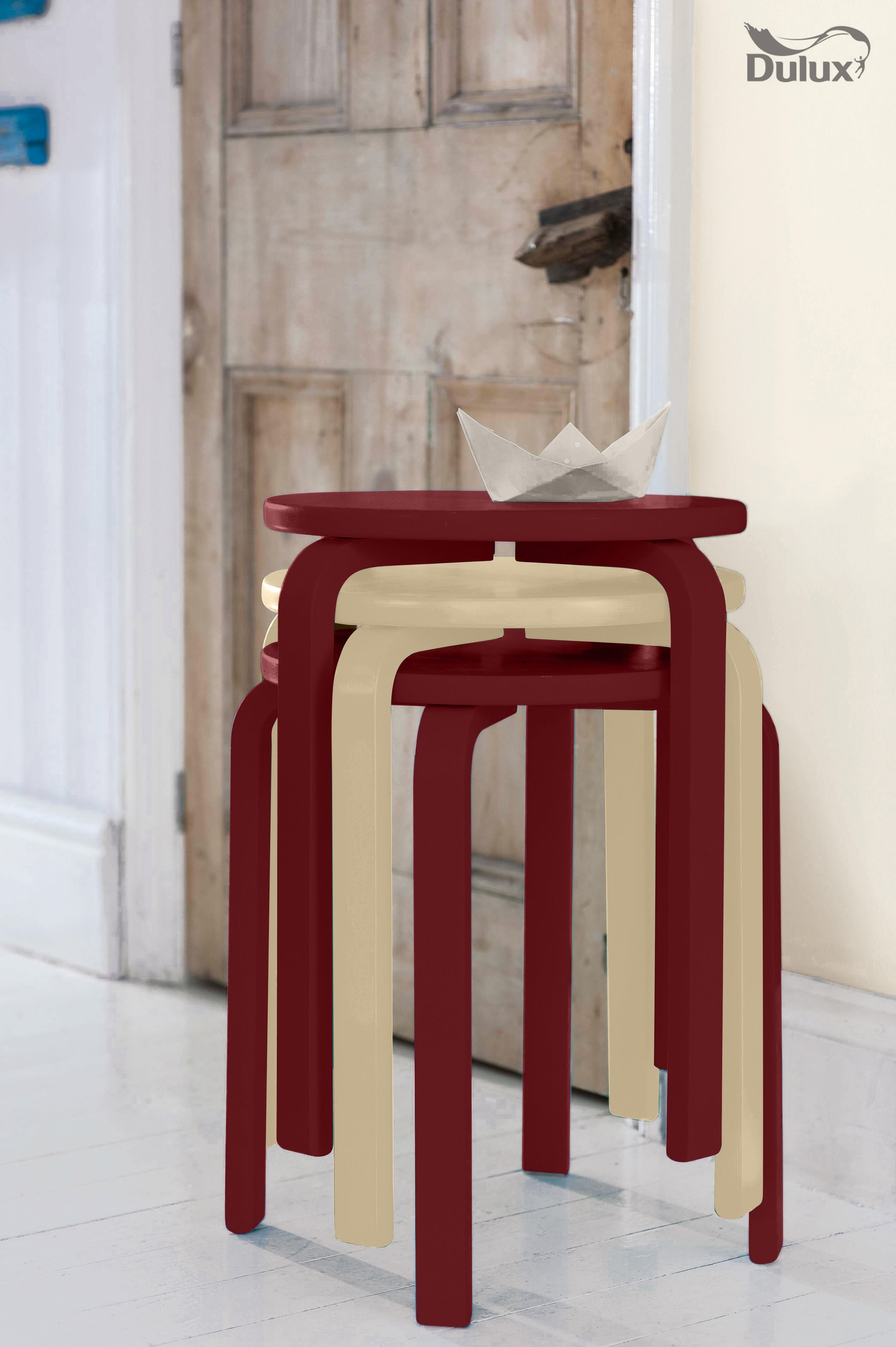 rouge basque satin color touch Dulux Valentine Bombe de peinture relooker customiser meubles - 1