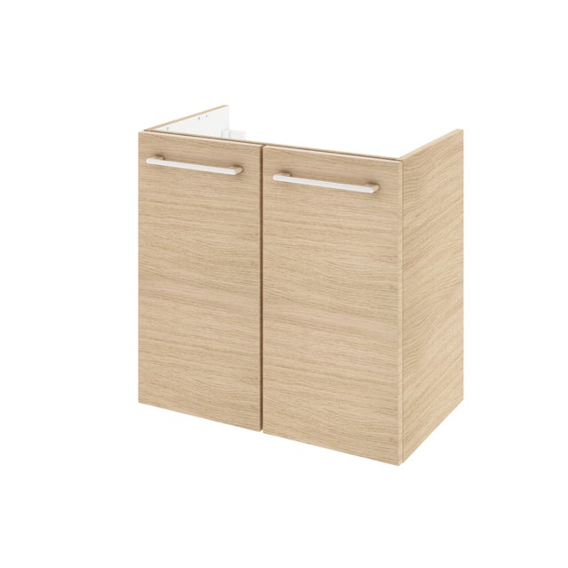 Meuble sous-vasque 2p L.60cm x H.58cm x P.33cm effet chêne naturel Remix