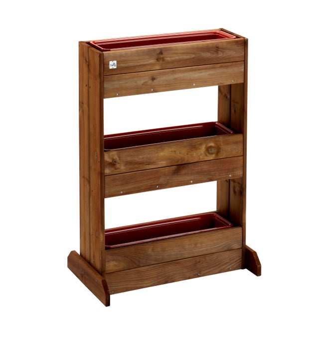 Fioriera per orto in legno Ortofiore diritto marrone L 103 x P 43 x H 103 cm