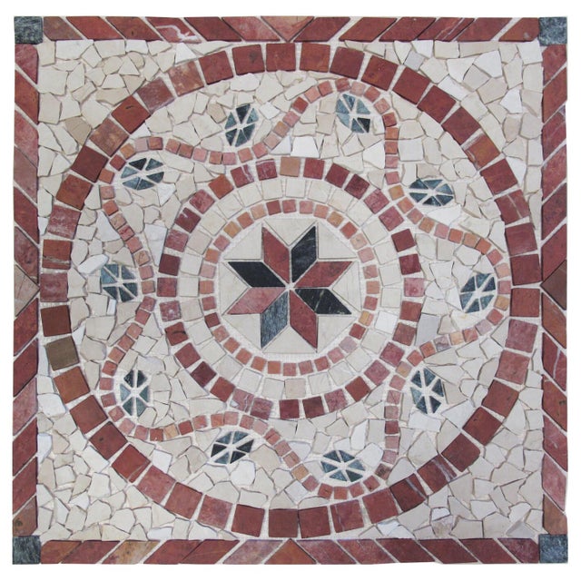 Rosone in pietra Grosseto multicolore opaco L 67 x L 67cm x Sp. 7 mm