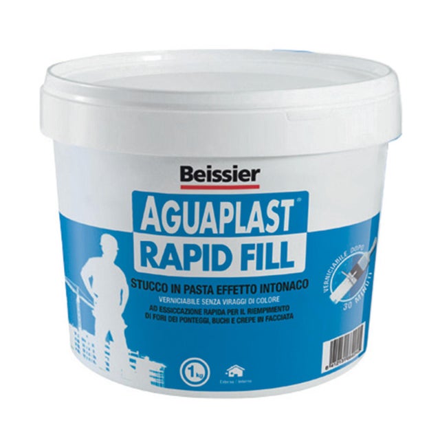 Stucco in pasta per esterno AGUAPLAST Rapid Fill 1 kg grigio