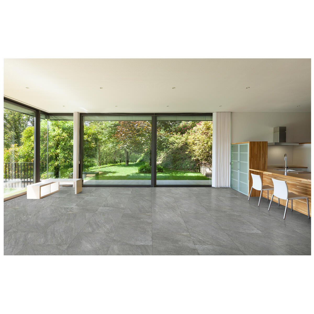 Piastrella da pavimento interno in gres porcellanato 60 x 120 cm rettificato grigio opaco Defender R10 traffico intenso (pei 4/5) Sp. 9 mm 1.44 mq - 2