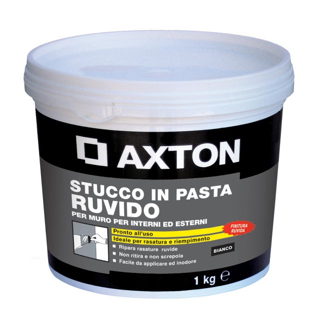 Stucco in pasta per interno AXTON ruvido 1 kg bianco
