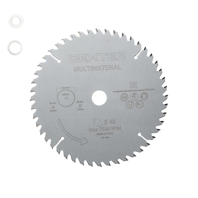 Lame multi matériaux DEXTER pour scie circulaire 185x20mm