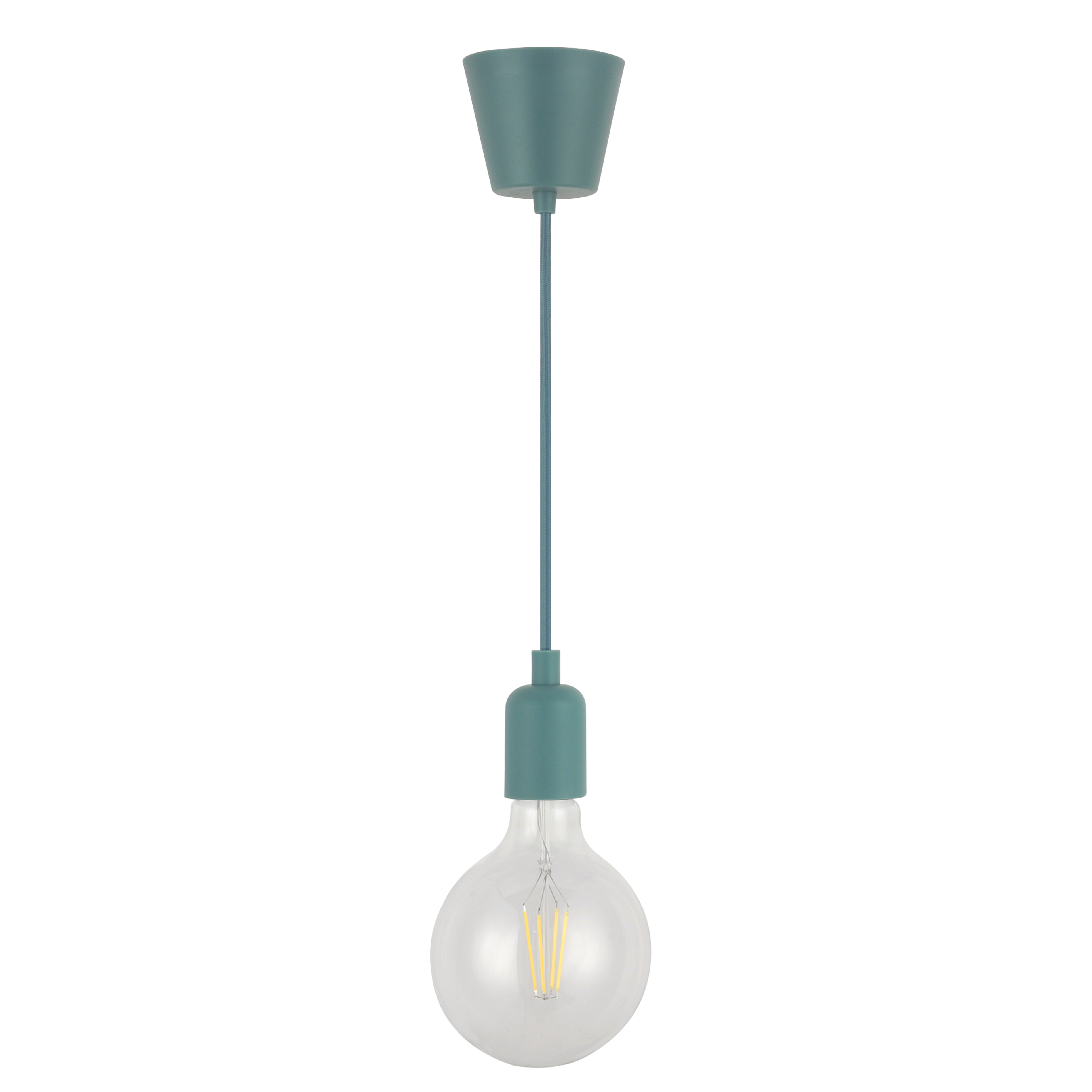 Lightstock Cavo Per Lampada A Sospensione In Tessuto Verde – 1,8 Mt Con Portalampada E27 E Spina Europea