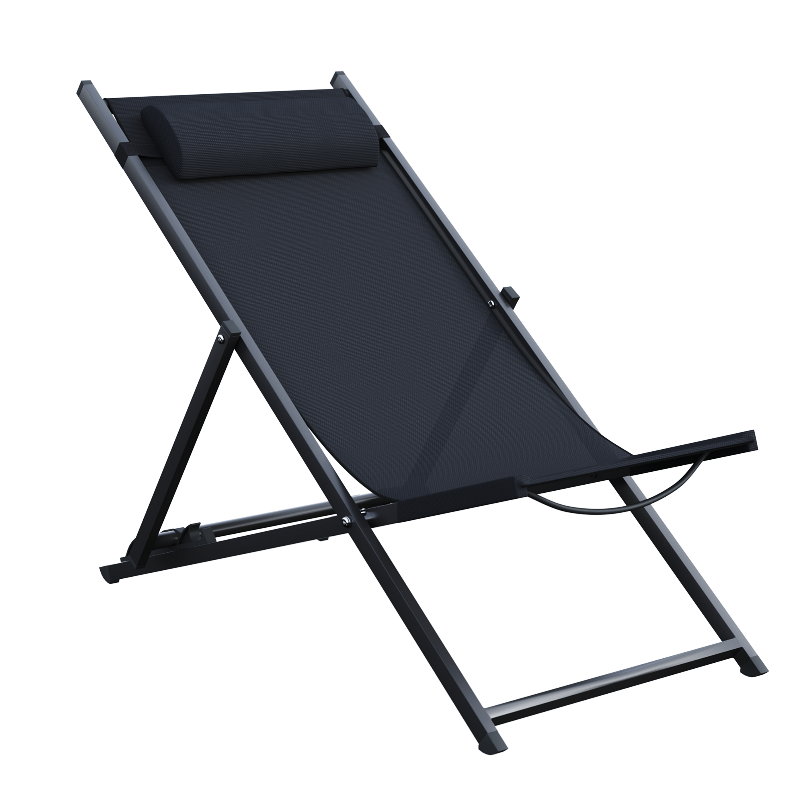 Sedia a sdraio da giardino in alluminio pieghevole Cruz NATERIAL, seduta in textilene marrone - 8