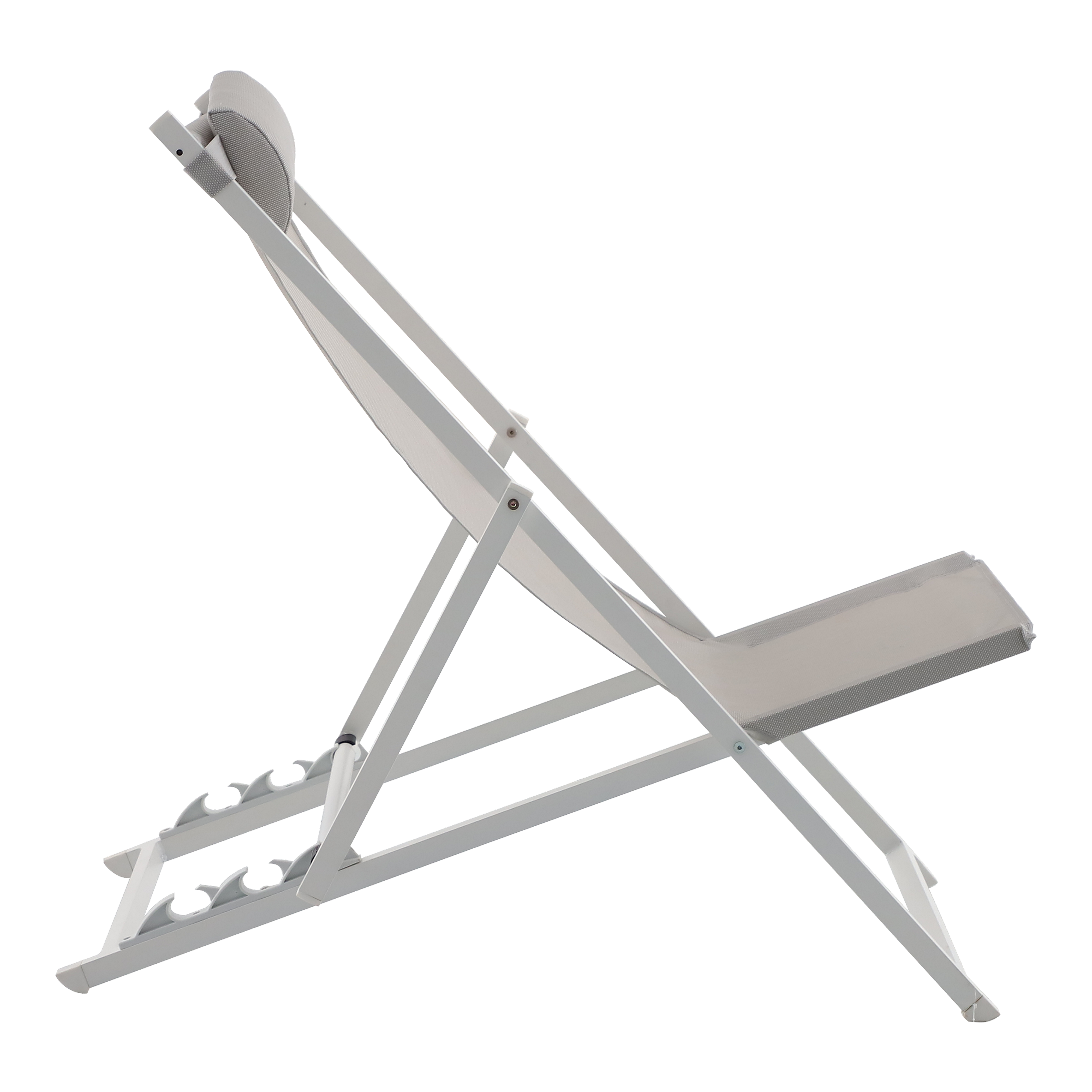 Cadeira relax alumínio branco Cruz Origami Naterial - 13