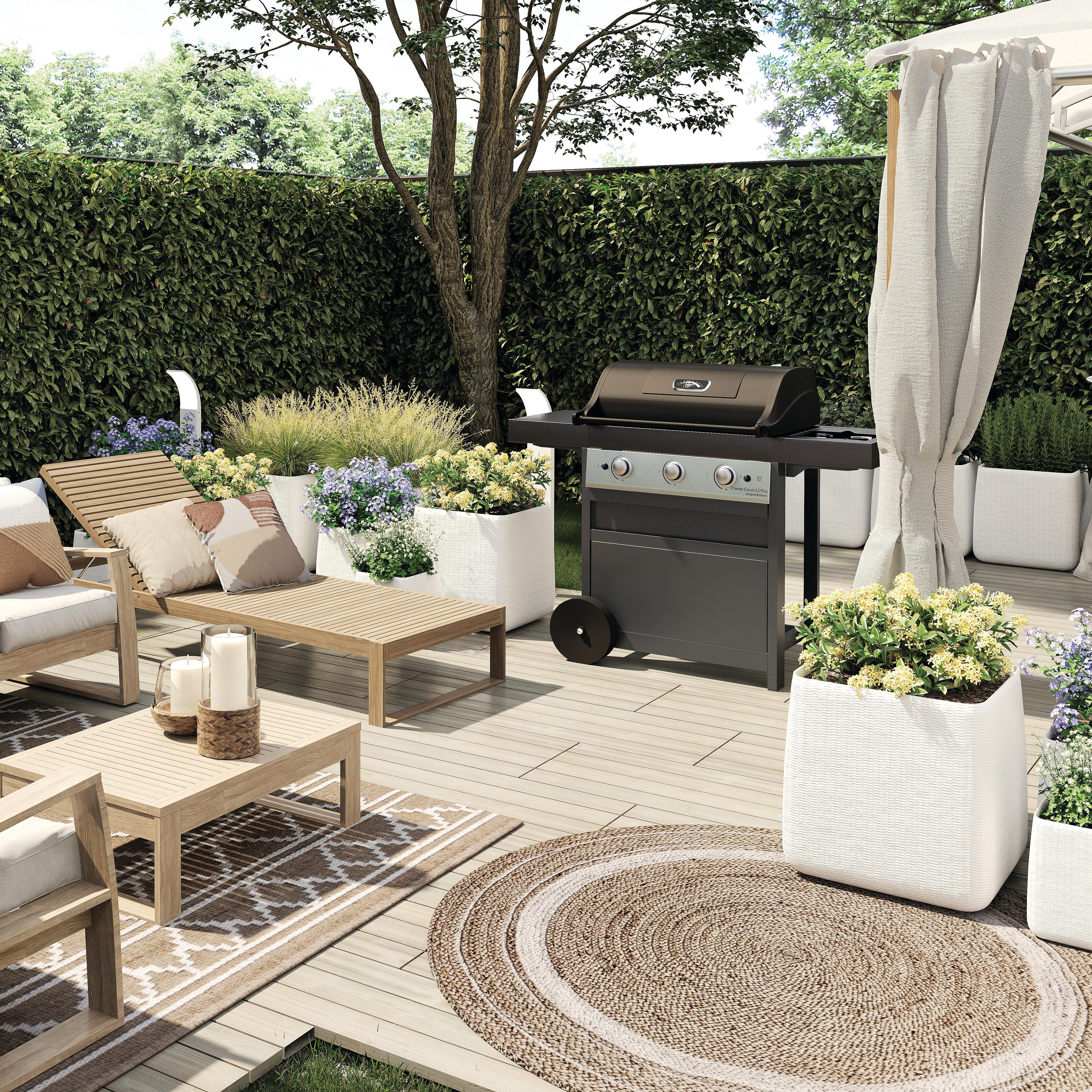 Tappeto Mulian in juta bianco e tortora, L 200 x L 140 cm - 5