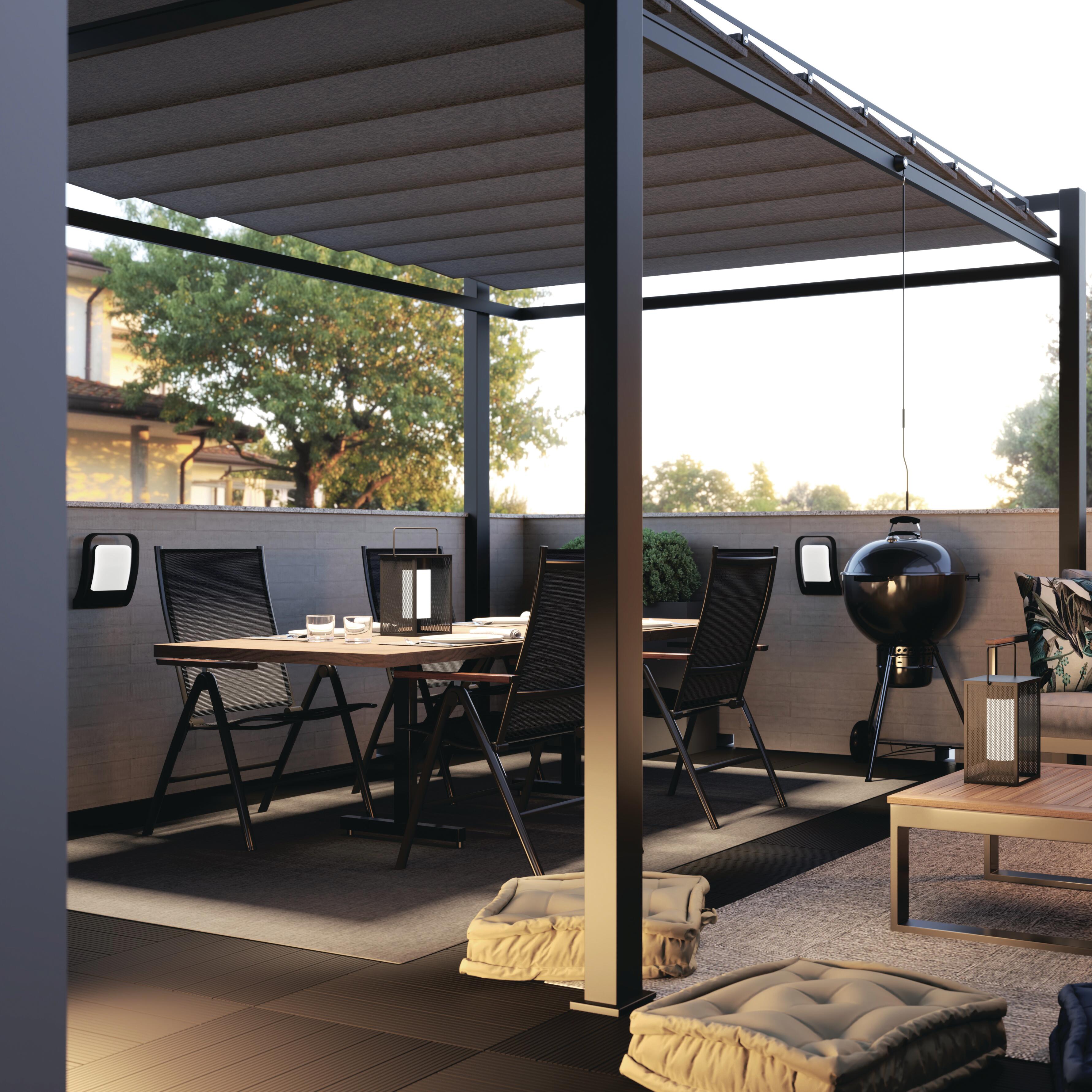 Tavolo da giardino allungabile Oris NATERIAL in alluminio grigio con piano in eucalipto per 6 persone 180/240x100cm - 7