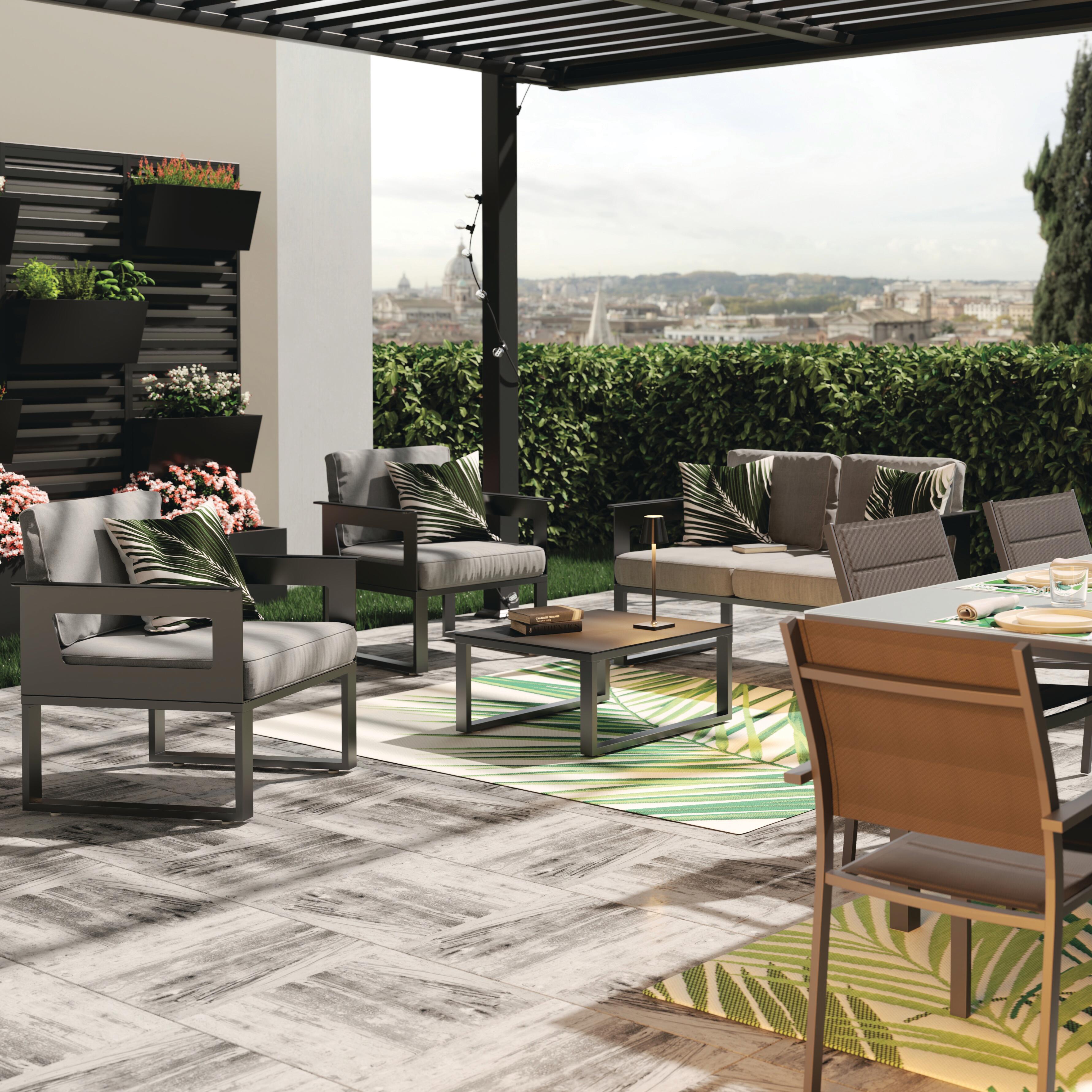 Conjunto jardim relax mesa e cadeira alumínio cinzento Odyssea Naterial - 24