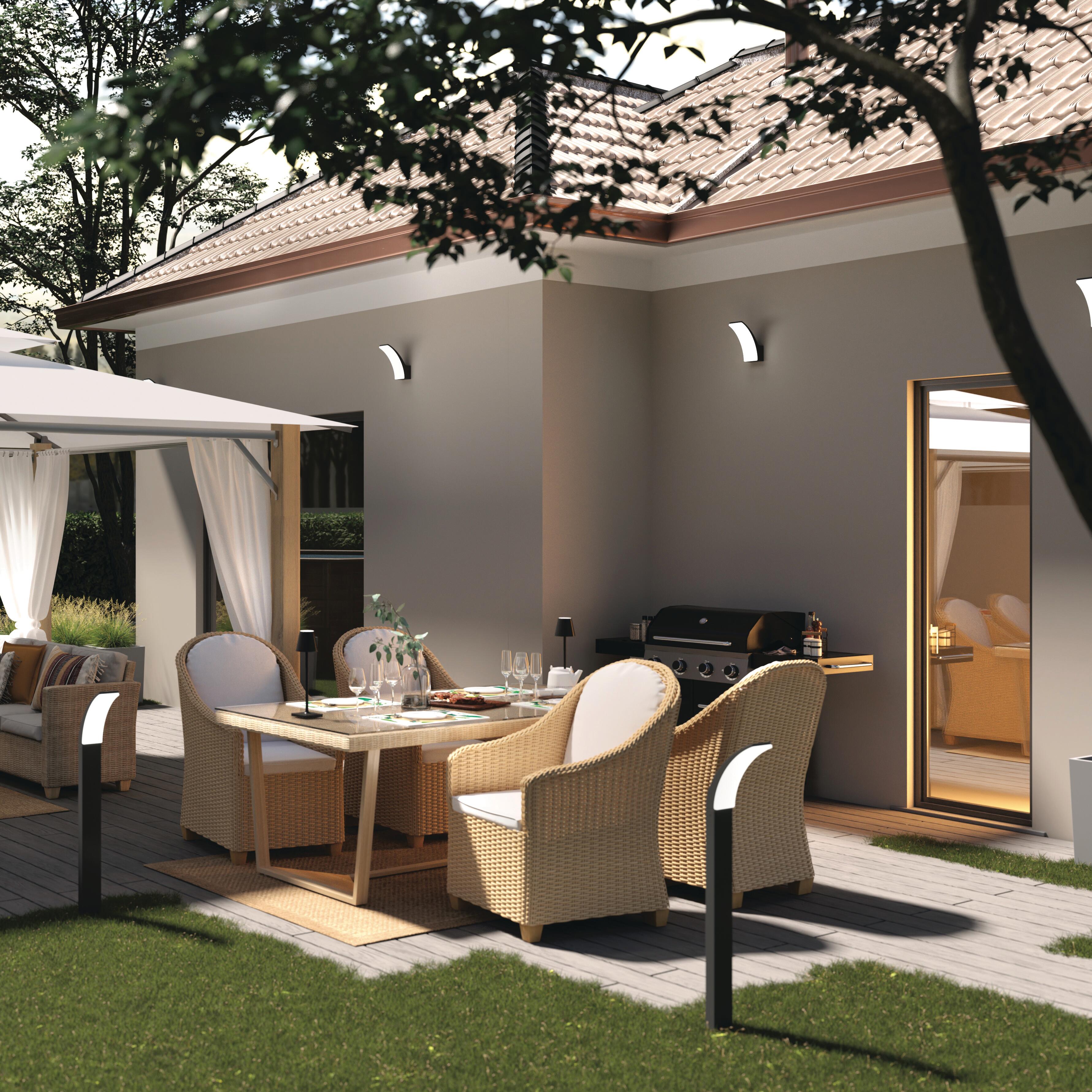 Candeeiro de parede exterior led Lakko com sensor IP44 1500lm cinzento escuro Inspire - 15