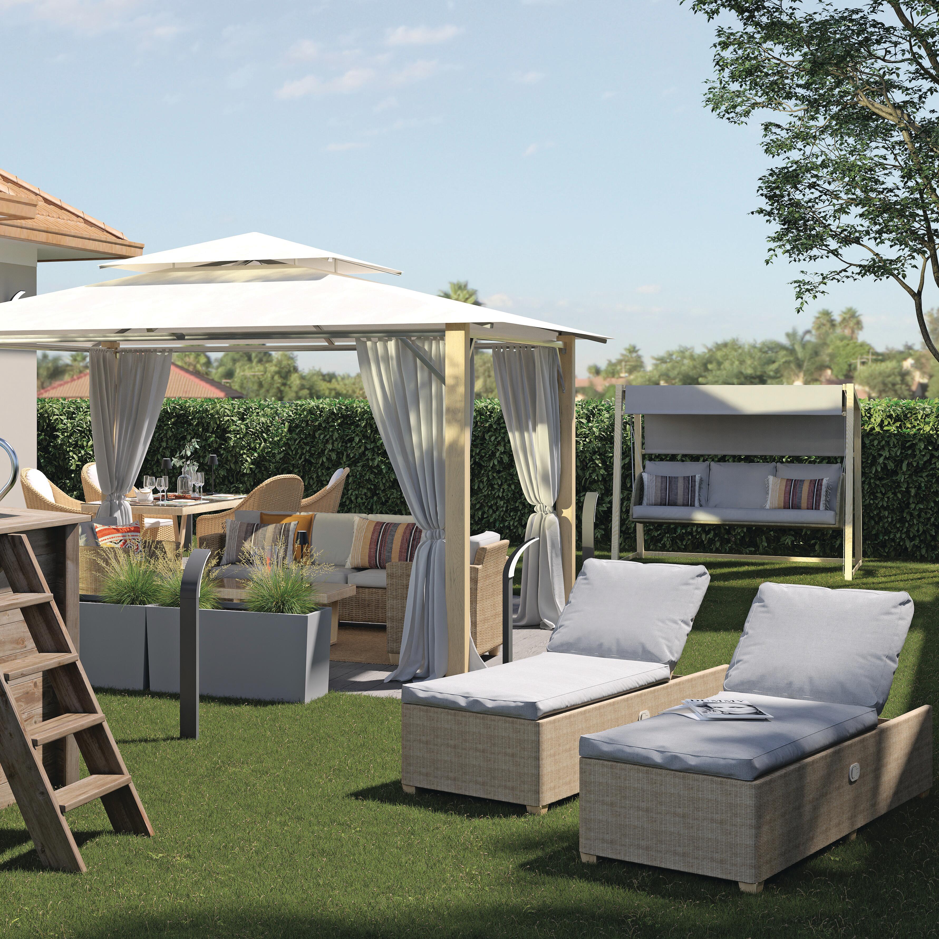 Leżak ogrodowy Medena aluminiowy beżowy Naterial - 7