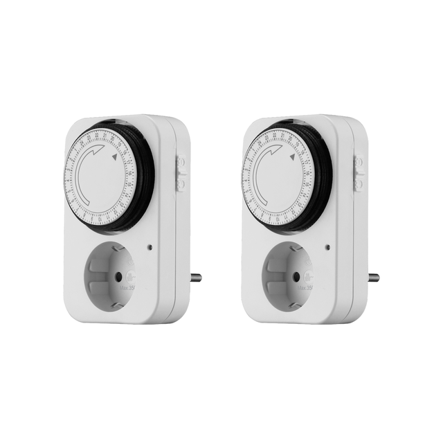 Pack 2 programadores analógicos diários máx. 3500W branco LEXMAN