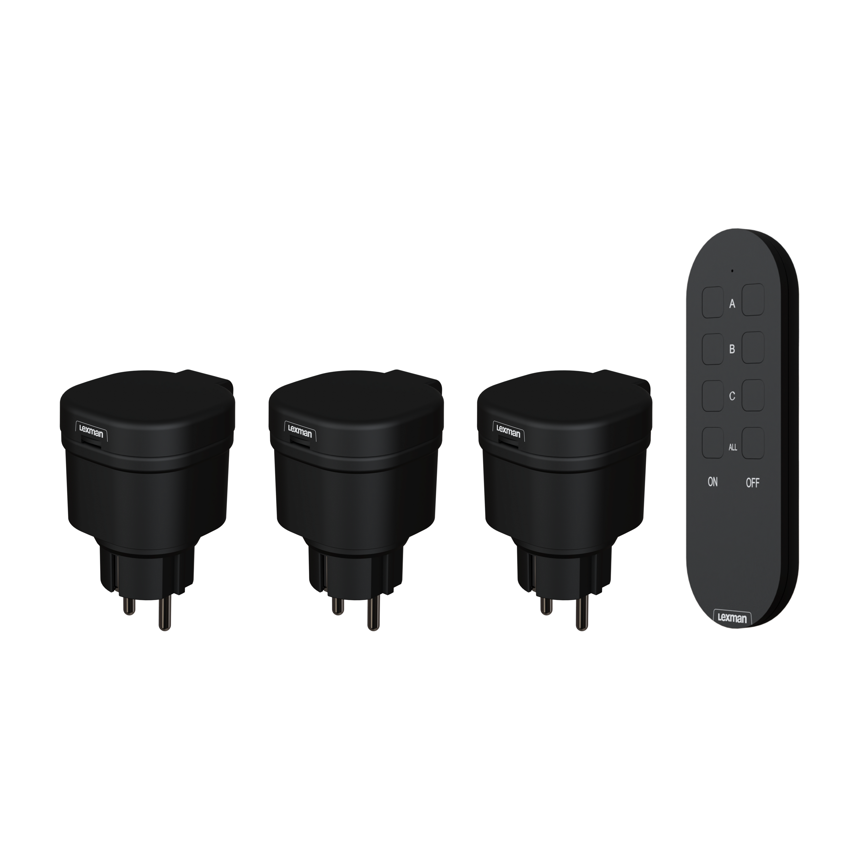 Kit de 3 enchufes de exterior con mando a distancia lexman hasta 3000w