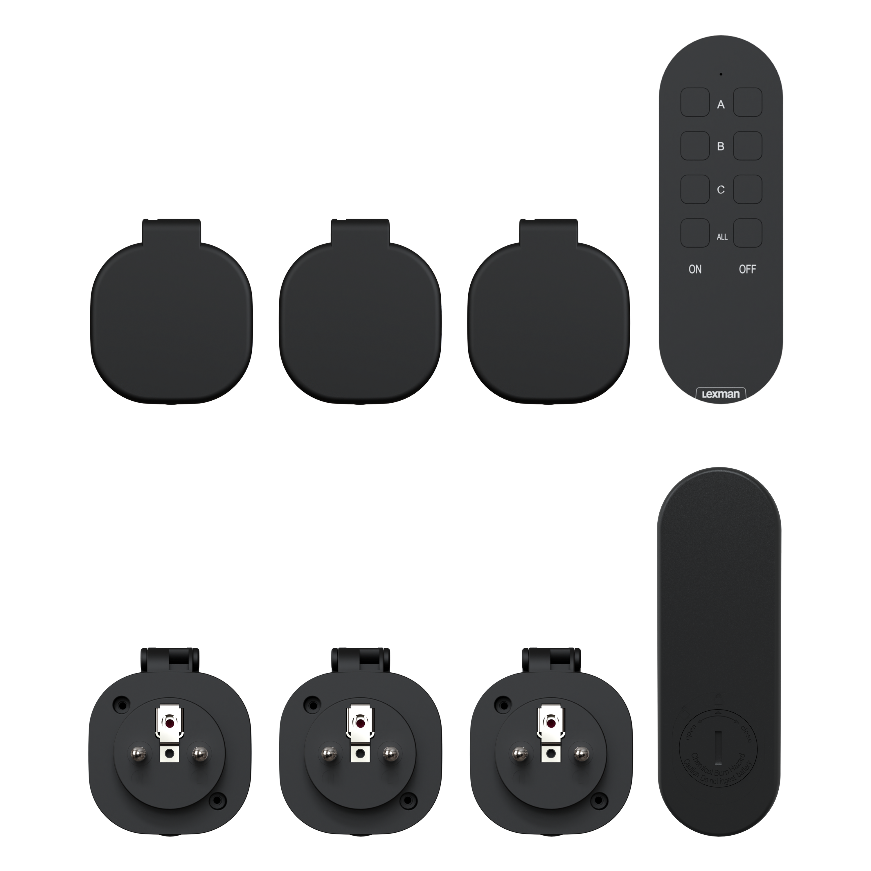Lot de 3 prises extérieures télécommandables, 3000W, LEXMAN - 4