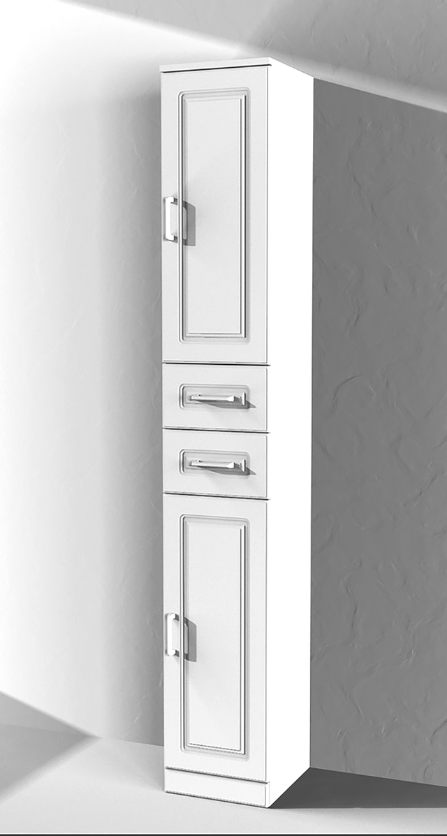 Colonna per mobile bagno Paola BADEN HAUS 2 cassetti 2 ante P 33.5 x L 30 x H 190 cm bianco