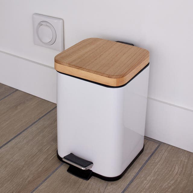 Pattumiera da bagno TODAYGO con coperchio nero, 4 galloni, 19,09