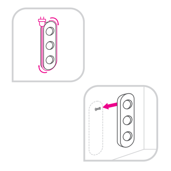 Armazenamento de cabos para filtro de linha Lexman