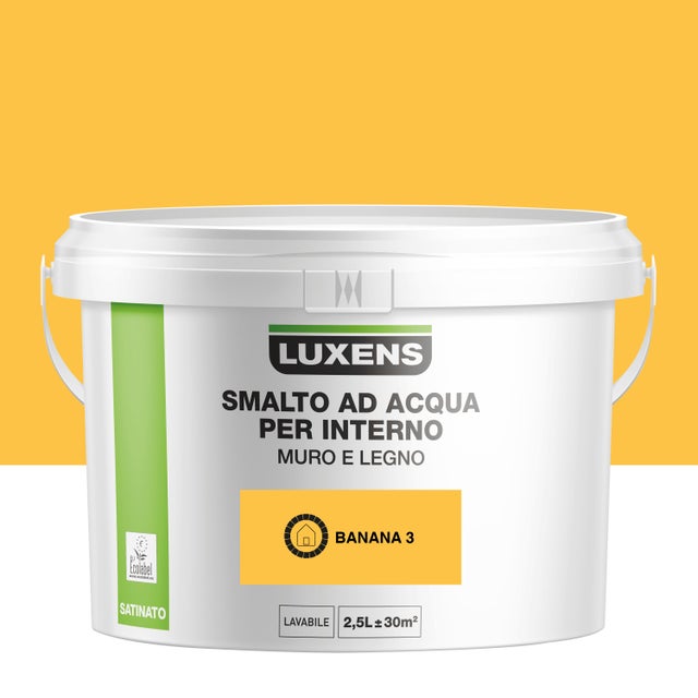 Smalto da interno, LUXENS Bimano giallo banana 3 satinato, 2.5 L