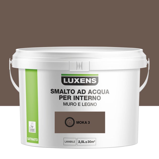 Smalto da interno, LUXENS Bimano marrone moka 3 satinato, 2.5 L