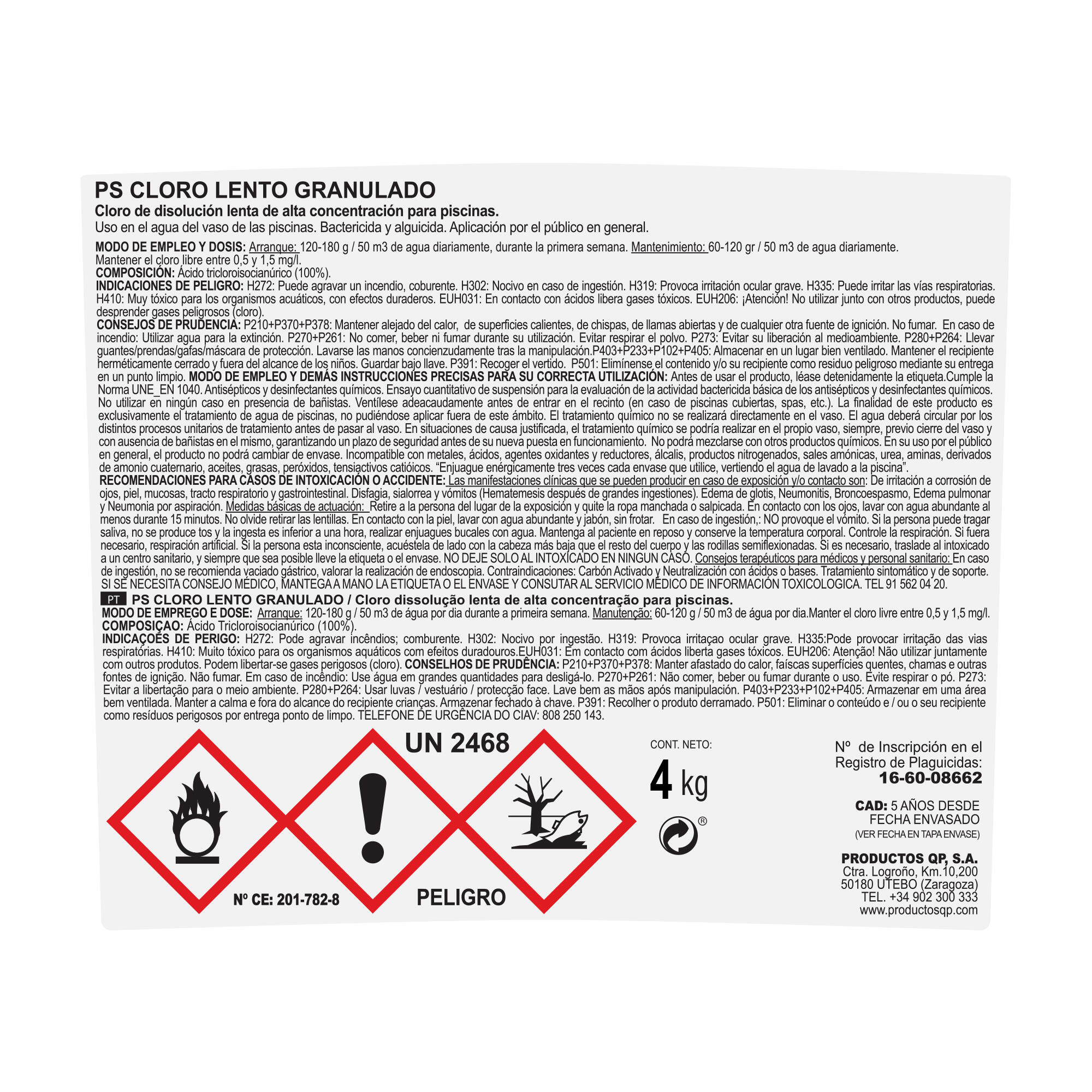 Cloro lento granulado PS de 4 kg - 3