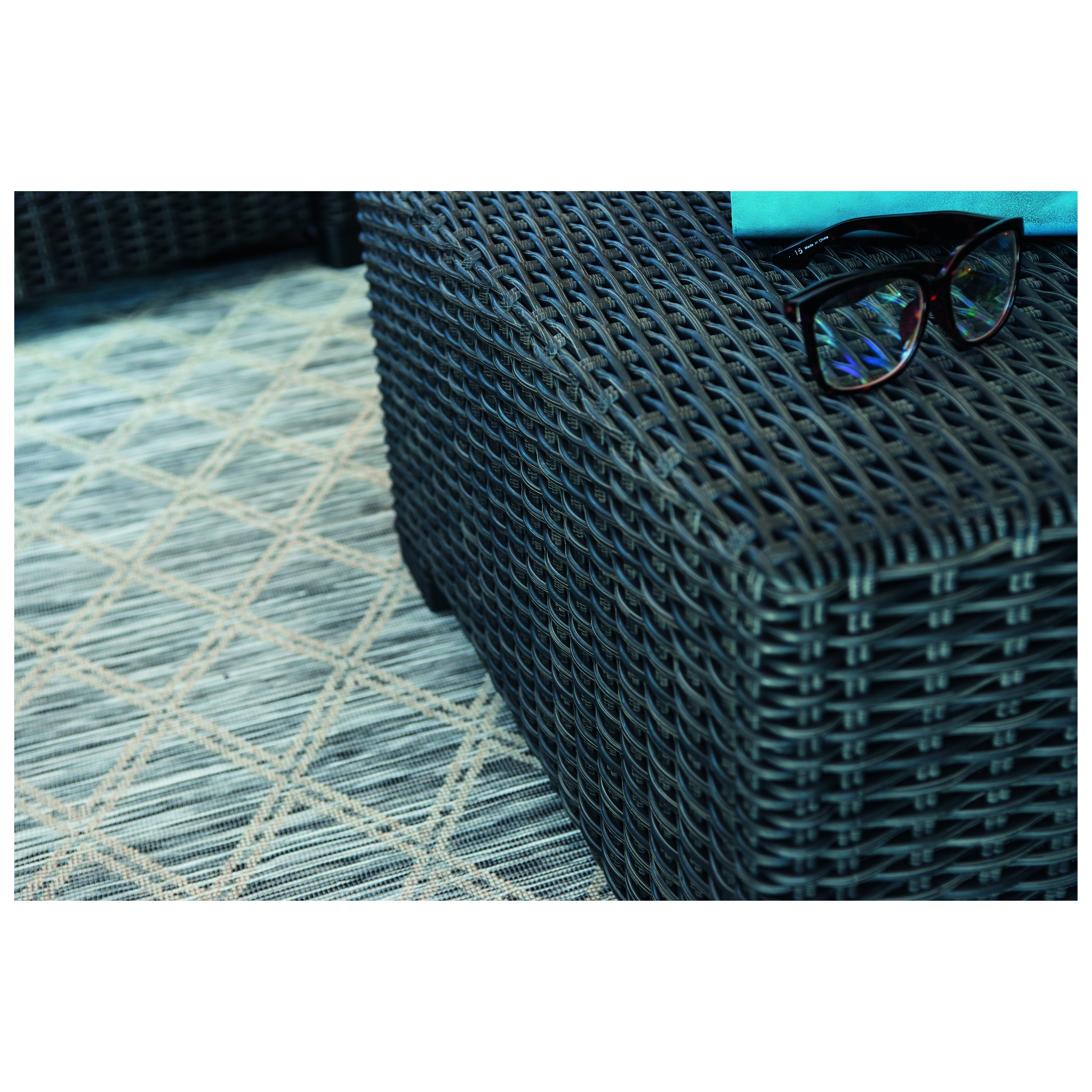 Tavolino da esterno California KETER struttura e superficie in resina antracite per 4 persone 68x68cm - 9