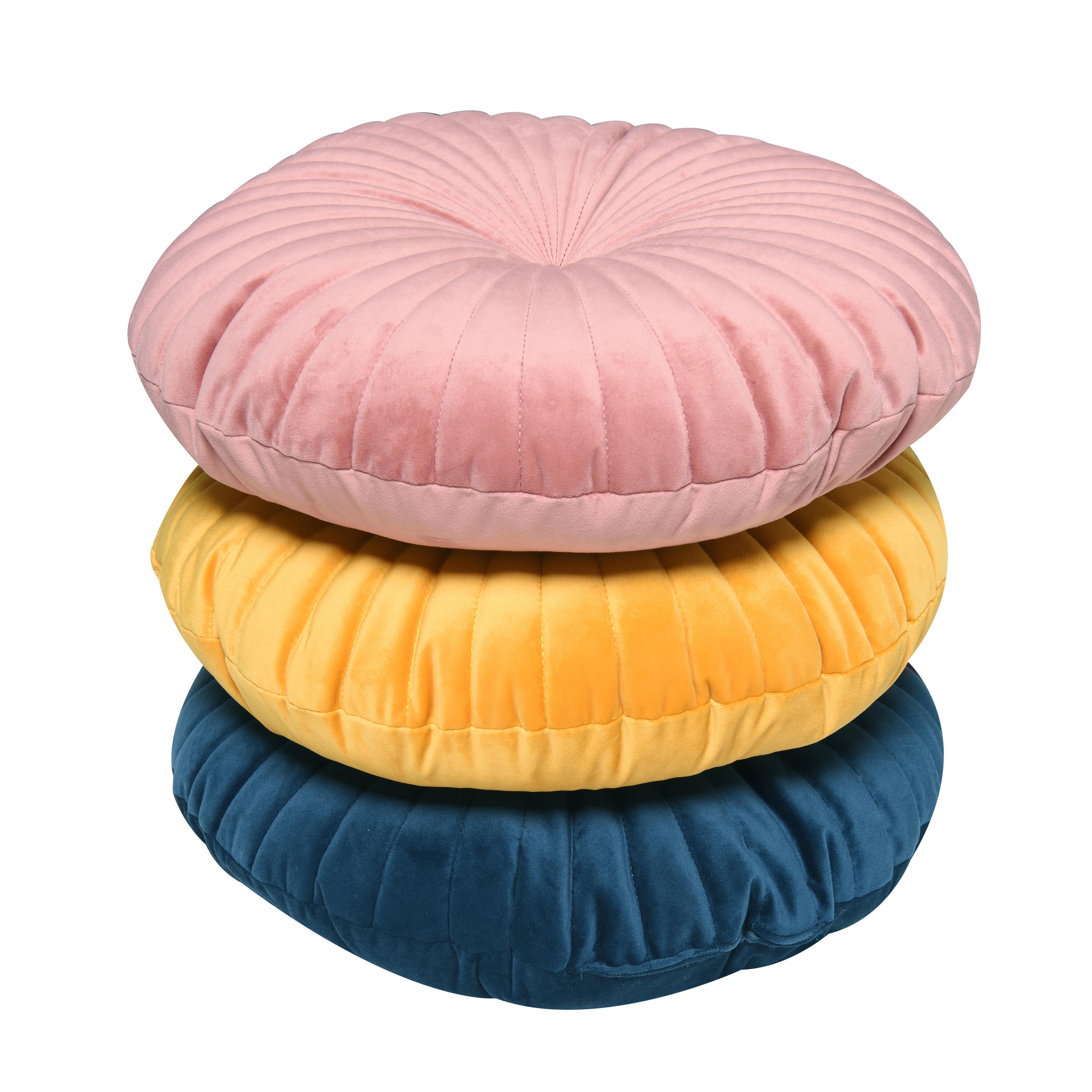 Poduszka okrągła welurowa Tony Solemio żółta śr. 40 cm Inspire - 19