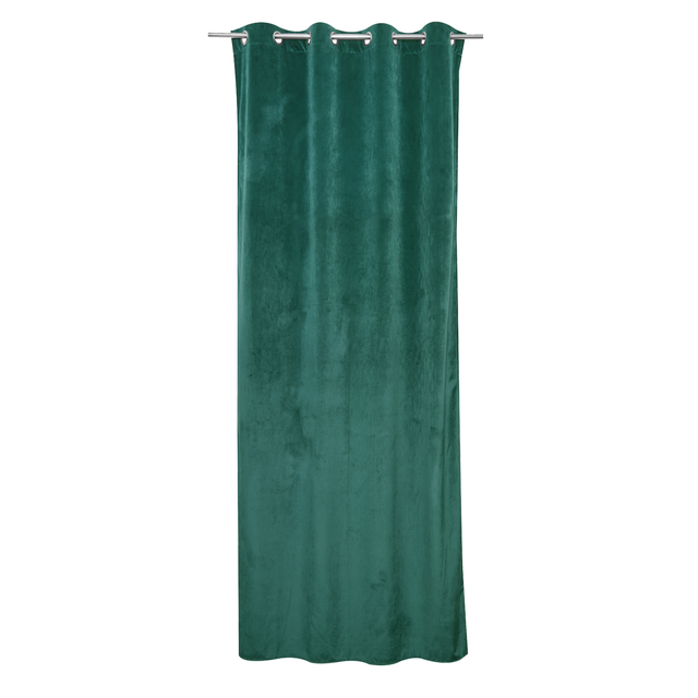 Zasłona welurowa Tony zielona 140 x 280 cm na przelotkach Inspire