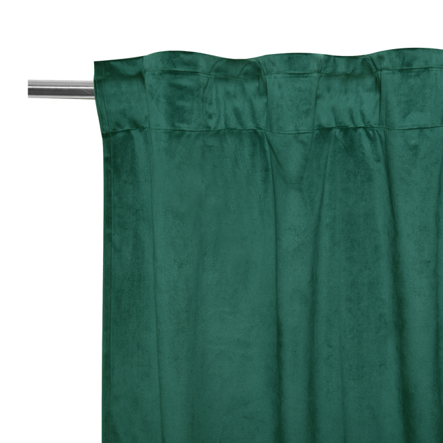 Cortina cinta fruncida, trabillas Tony terciopelo poliéster de 300x280cm INSPIRE liso verde exotic. Incluye cinta termoadhesiva