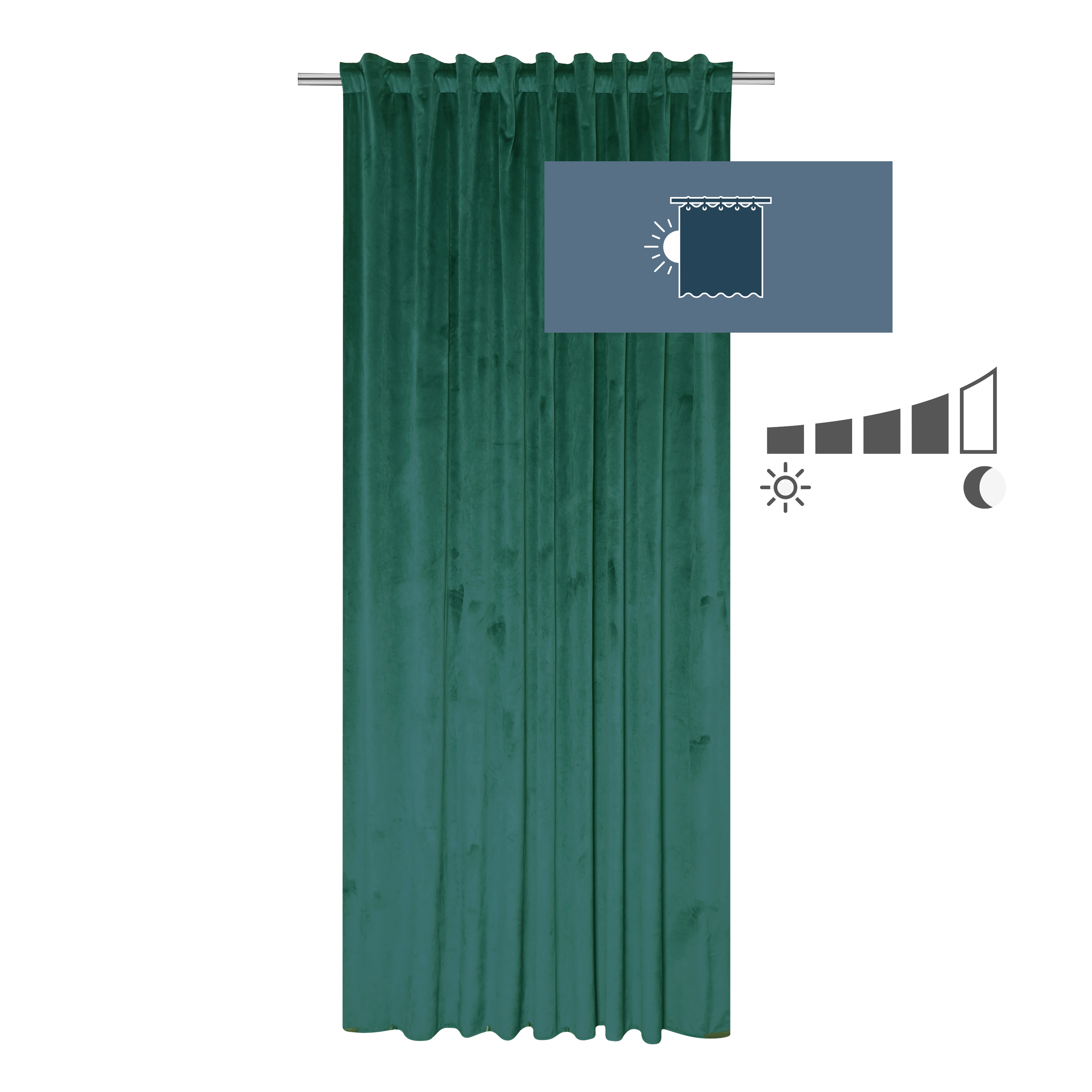 Zasłona welurowa Tony Exotic zielona 200 x 280 cm na taśmie Inspire - 7