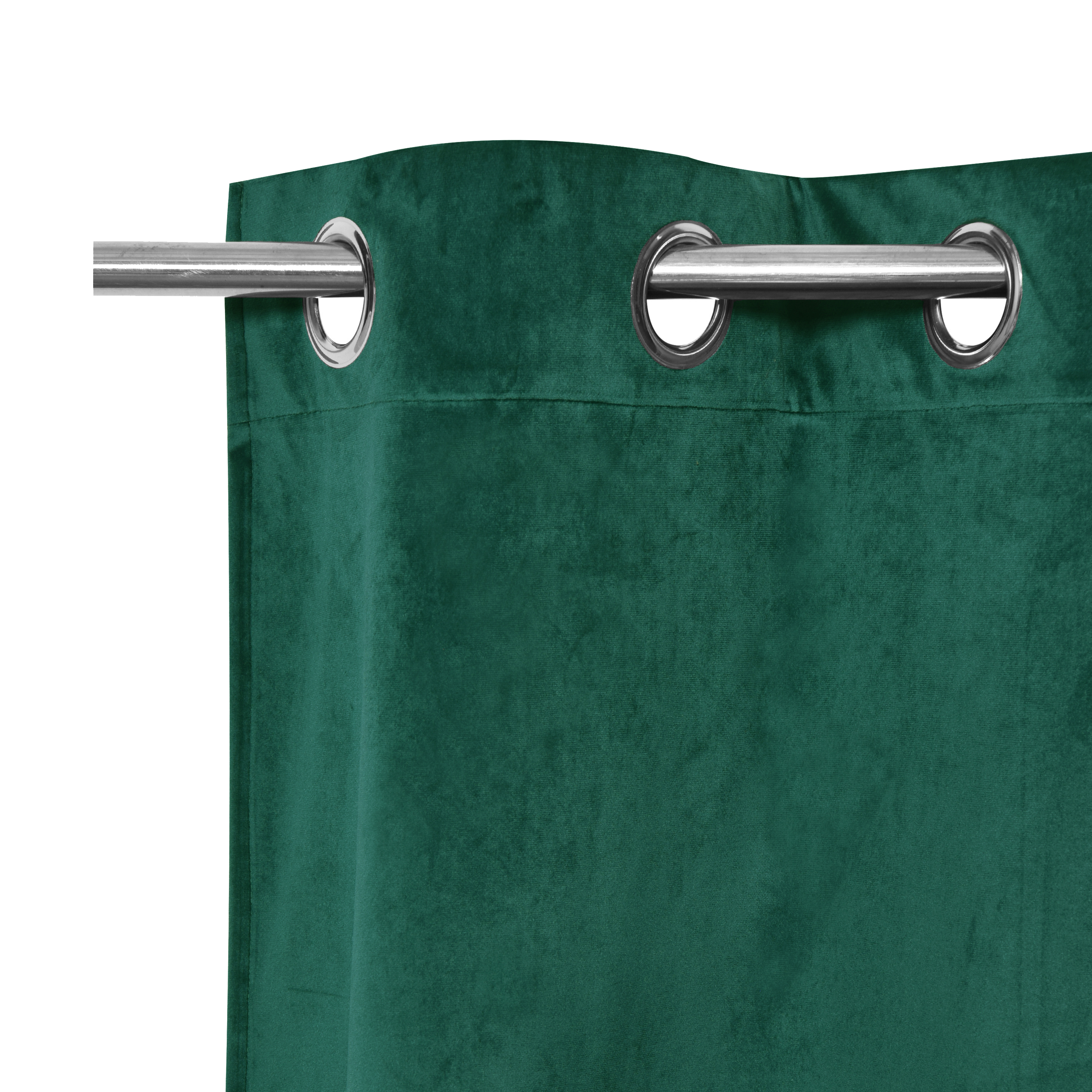 Zasłona welurowa Tony zielona 140 x 280 cm na przelotkach Inspire - 10