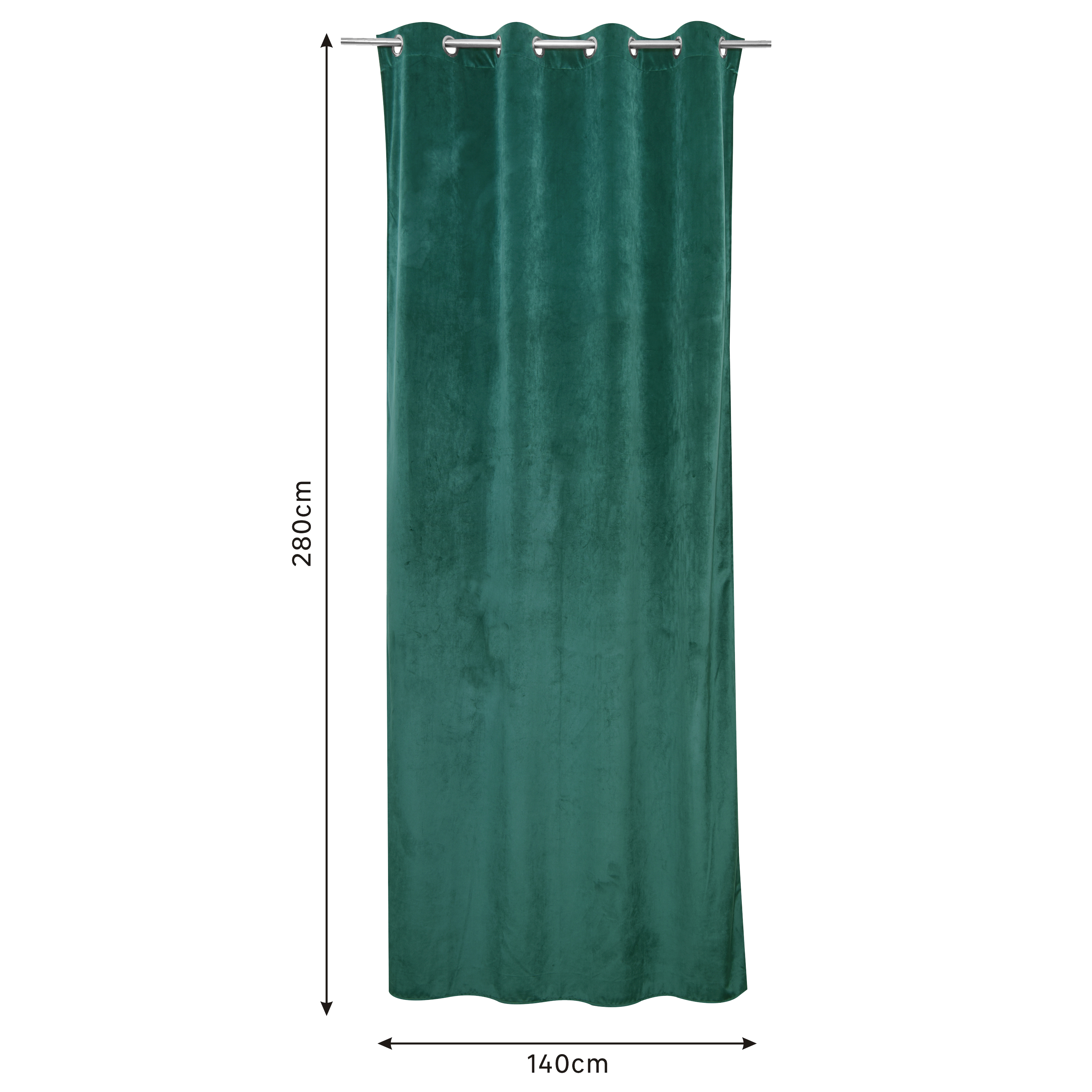 Zasłona welurowa Tony zielona 140 x 280 cm na przelotkach Inspire - 7