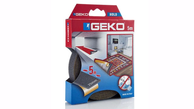 Nastro adesivo, GEKO Hold antiscivolo per tappeti per fissaggio, antiscivolo grigio H 25 mm x L 5 mt