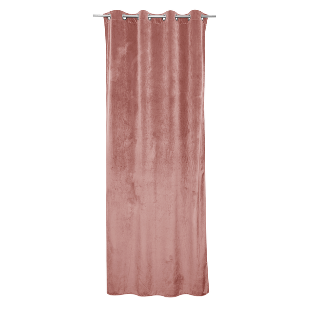 Zasłona welurowa Tony różowa 140 x 280 cm na przelotkach Inspire